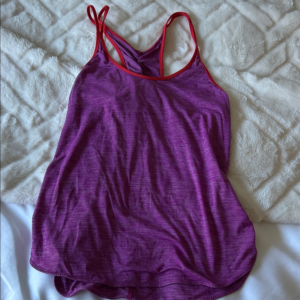 Women's Lululemon Purple Tank Top with Red Trim